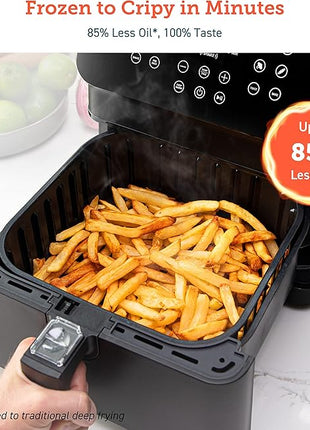 COSORI 12-in-1 Air Fryer 5.8QT, Toast, Bake, Nutrition Facts for 100+ In-App Recipes, AdaptIQ Tech Fast Cook, for Main & Side Dishes, Snacks, Leftovers, Detachable Square Basket, Dishwasher Safe