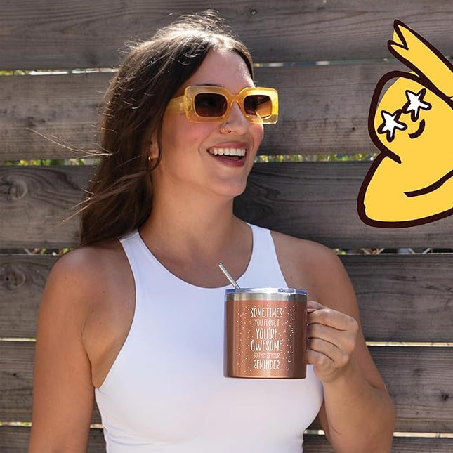 KLUBI Birthday Gifts for Mom From Daughter Sometimes You Forget You Are Awesome Gifts for Women 14oz Mug Birthday Present for Women Who Have Everything Fun Teacher Appreciation Gift for Friends