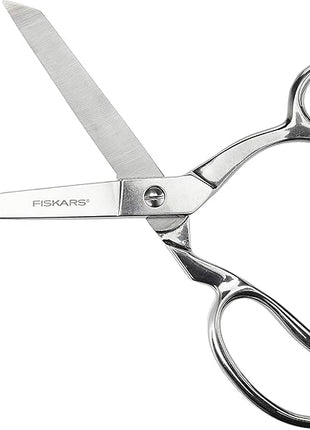 Fiskars Forged Scissors - 8" Stainless Steel - Paper and Fabric Scissors for Office, Arts, and Crafts - Silver