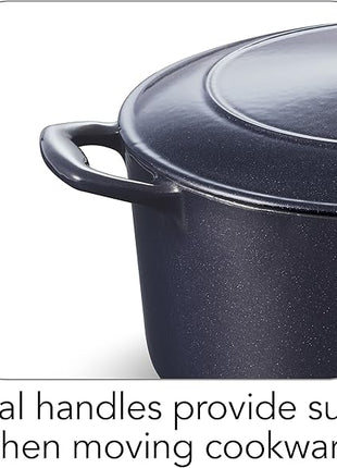 Tramontina 80131/038DS Enameled Cast Iron Covered Round Dutch Oven, 5.5-Quart, Dark Blue