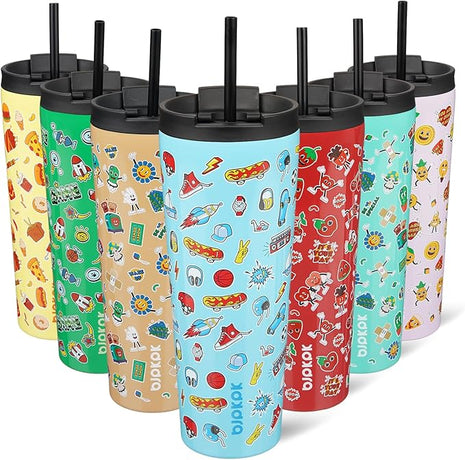 BJPKPK 26oz Insulated Tumbler With lid And Straw Stainless Steel Tumblers Travel Coffee Mug Reusable Thermal Cup,Playground