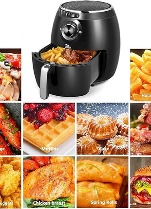 Air Fryer 5.8QT/5.5L, Uten 1700W AirFryer High-Power Electric Hot Temperature Control & Timer Knob, Non Stick Fry Basket, Dishwasher Safe, Apply to Party, Afternoon Tea, Black