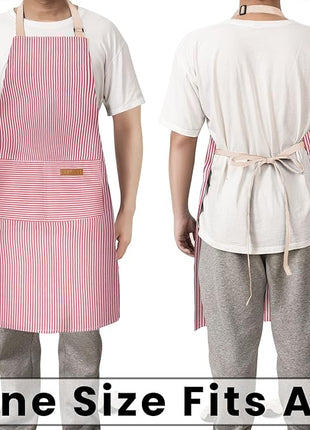 2 Pack Adjustable Bib Apron with 2 Pockets Chef Cooking Kitchen Restaurant Aprons for Women Men