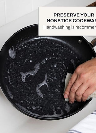 All-Clad HA1 Hard Anodized Nonstick Fry Pan Set – 3-Piece Cookware, 8", 10", 12" Skillets with Lid, Induction Compatible, Oven Safe to 500°F, Lid Safe to 350°F, Black