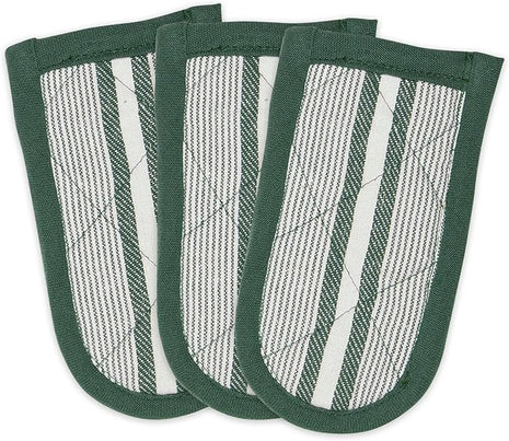 DII Double Strip Chef Kitchen Cooking & Baking Collection, Pan Handle Set, 6x3, Dark Green, 3 Piece