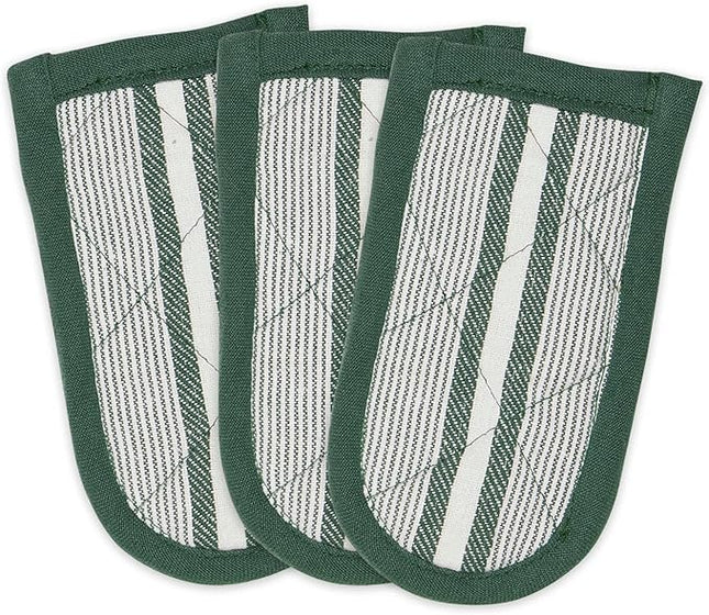DII Double Strip Chef Kitchen Cooking & Baking Collection, Pan Handle Set, 6x3, Dark Green, 3 Piece
