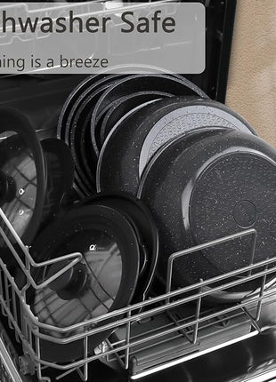 GiPP Ceramic Pots and Pans Set Non Stick, Nonstick Detachable Handle Cookware Sets, Healthy Non Toxic PFAS PFOA & PTFE Free, Dishwasher ＆Oven Safe, Induction Kitchen Pot and Pan, 15 Piece Grey