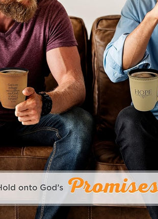 Christian Art Gifts Ivory Stoneware Coffee Mug – 13 oz. Microwave and Dishwasher-safe Lead & Cadmium-free Inspirational Scripture Coffee and Tea Mug for Men & Women with Bible Verse: Hope –Hebrew 6:19