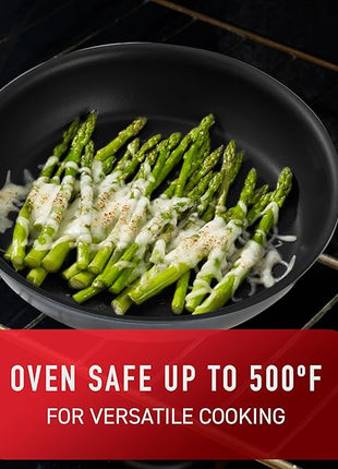 T-fal Platinum Non Stick Cookware Set 12 Piece, Induction, Oven Broiler Safe 500F, Kitchen Cooking Set W/Fry Pans, Saucepans, Saute Pan, Dutch Oven, Utensils, Pots and Pans, Dishwasher Safe, Slate