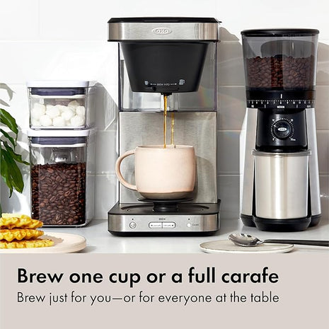OXO Brew 8-Cup Coffee Maker - Single-Serve & Carafe, Thermal Stainless Steel, SCA Certified