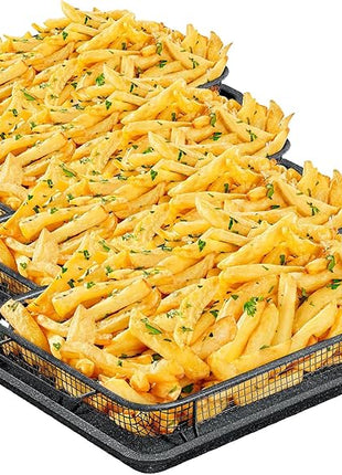 Bakken-Swiss Crisper Tray, Non-Stick Gray Marble | Healthier Cooking | For Regular Ovens | 2-Piece Set, Pack of 4