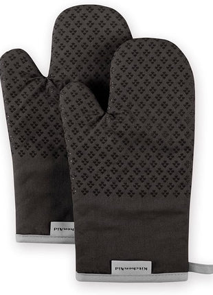 KitchenAid Asteroid Oven Mitt Set, 7"x12.5", Black, 2 Piece
