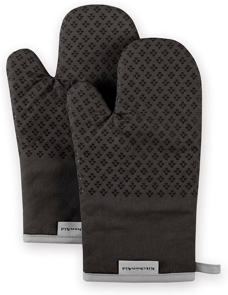 KitchenAid Asteroid Oven Mitt Set, 7"x12.5", Black, 2 Piece