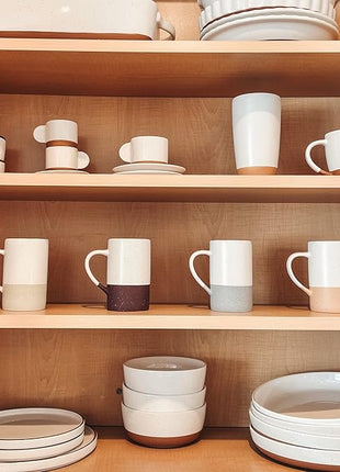 Mora Ceramics 12oz Coffee Mug Set of 4 - Tea Cups with Handle - Microwave and Dishwasher Safe, Perfect For Mug Lovers - Rustic Matte Glaze, Modern Design - Assorted Colors