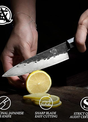 MITSUMOTO SAKARI Paring Chef Knife 5.5 inch - Hand Forged Japanese Fruit and Vegetable Knives, 3-Layer 9CR18MOV High Carbon Steel, Rosewood Handle & Sandalwood Box