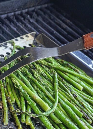 RSVP International Endurance (BQ-FRK) BBQ Grill Fork, 17.25" | Long Handle Keeps Hands Safe from Fire | Made from Stainless Steel & Rosewood