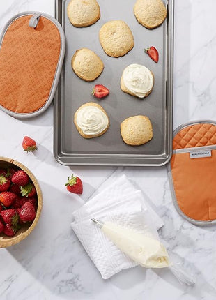 KitchenAid Asteroid Pot Holder 2-Pack Set, Honey Orange, 6.5"x10"