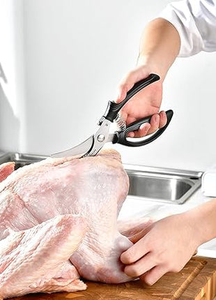 Heavy Duty Poultry Shears - Kitchen Scissors for Cutting Chicken, Poultry, Game, Meat - Chopping Vegetable - Spring Loaded