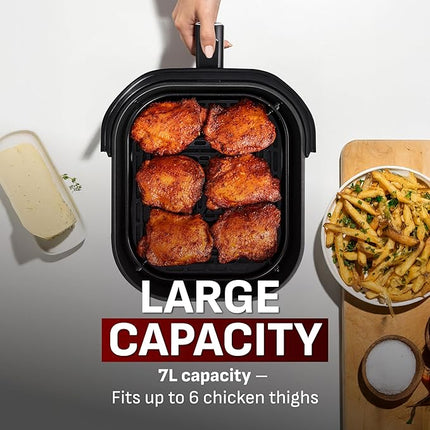 T-fal Infrared Air Fryer, 2x Faster Than Traditional Heating*, Large Air Fryer Dehydrator Combo, 8 Cooking Functions, Window With Light, No-Shake Technology, Dishwasher Safe, 1800W, Black