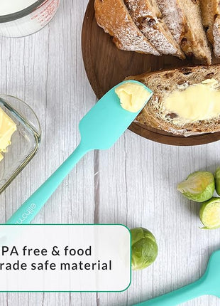 Elihome Chef Series 3 Piece Silicone Spatula Set - 600°F Heat Resistant Non Stick Rubber Kitchen Scraper Spatulas for Cooking, Baking, and Mixing – BPA Free and LFGB Certified Silicone, Green Color