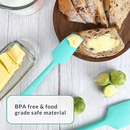 Elihome Chef Series 3 Piece Silicone Spatula Set - 600°F Heat Resistant Non Stick Rubber Kitchen Scraper Spatulas for Cooking, Baking, and Mixing – BPA Free and LFGB Certified Silicone, Green Color