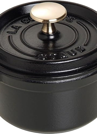 Staub La Cocotte Round 40509-476 Pico Cocotte Round Black 5.5 inches (14 cm) Small, Both Handed Casting, Enameled Pot, Induction Compatible, Japanese Authentic Product