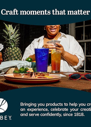 Libbey Cobalt Blue Drinking Glasses, Classic Design Flare Tumbler Glasses Set of 8, Dishwasher Safe Glass Drinking Glasses for Beverages