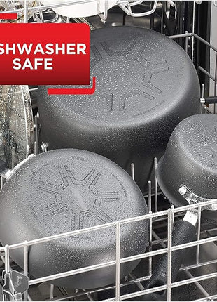 T-fal Ultimate Hard Anodized Nonstick Fry Pan Set 2 Piece, 8, 10 Inch, Oven Broiler Safe 400F, Kitchen, Cookware, Pots and Pans Set Non Stick, Frying Pans, Dishwasher Safe, Black