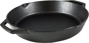 Lodge 10.25 Inch Pre-Seasoned Cast Iron Skillet - Dual Assist Handles - Use in the Oven, on the Stove, on the Grill, or Over a Campfire - Black