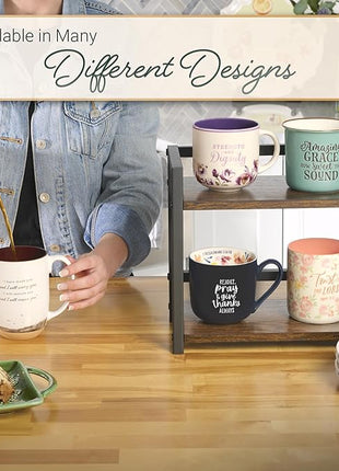 Christian Art Gifts Mint Green Camp Style Ceramic Coffee Mug – 13 oz. Microwave and Dishwasher Safe Novelty Drinkware Inspirational Scripture Coffee and Tea Mug with Worship Hymn Song: Amazing Grace