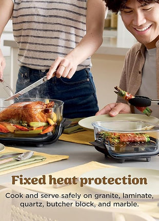 Ninja | Air Fryer | Crispi 4-in-1 Portable Cooking System | 4QT & 6 Cup Glass Containers, Crisper Plates & Storage Lids Included | Microwave, Freezer & Dishwasher Safe | Ginger Snap | FN101GD