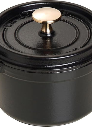 staub La Cocotte Round 40509-480 Pico Cocotte Round Black 6.3 inches (16 cm) Small, Both Handed Casting, Enameled Pot, Induction Compatible, Japanese Authentic Product