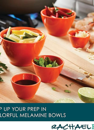 Rachael Ray Pantryware Mixing Bowl Measuring Cup and Utensil Set, 10 Piece, Orange