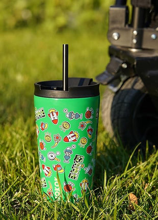 BJPKPK 18oz Stainless Steel Insulated Tumbler With lid And Straw Travel Coffee Thermal Tumblers Cup For Women And Men,Game