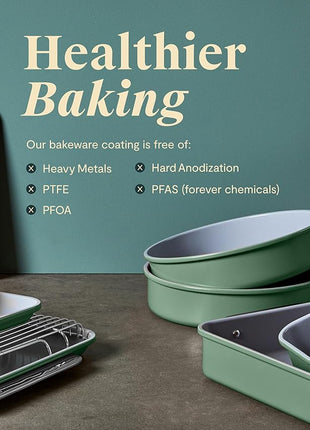 Caraway Non-Stick Ceramic Baking Sheet - Naturally Slick Ceramic Coating - Non-Toxic, PTFE & PFOA Free - Perfect for Baking, Roasting, and More - Large (18" x 13") - Gray