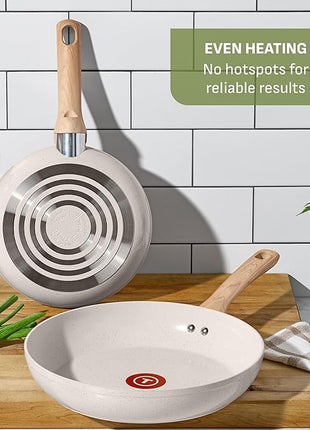 T-Fal Revive Ceramic Nonstick Frying Pan 12 Inch Skillet, Oven Safe to 350°F, Stay-Cool Handle, Kitchen Pots and Pans, Beige Granite