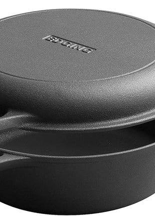 2-in-1 Pre-Seasoned Cast Iron Dutch Oven Pot with Skillet Lid Set, 10" Skillet 3QT Pot for Cooking, Baking, Frying and Camping