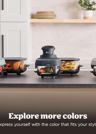 Ninja Crispi Air Fryer, Microwave, Freezer & Dishwasher Safe, Non Toxic Glass Portable Cooking System, 4 QT & 6 Cup Glass Containers with Storage Lids, Easy Meals, Air Fry, Bake, Stone, FN101ST