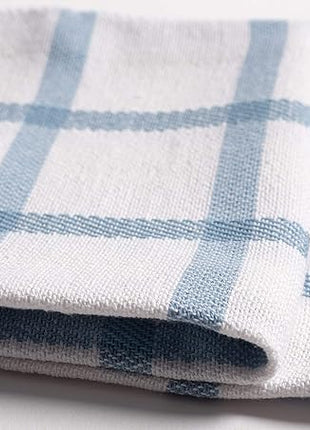 KAF Home Premium Kitchen Towels (18" x 28"), Large 100% Cotton, Flat & Terry Absorbent Dish Towel Set (Faded Denim, 18 x 28-6 Pack)