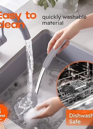 Silicone Spatula Set - Turner Spatulas Silicone Heat Resistant 600°F - Slotted & Solid Spatula for Cooking Fish, Eggs, Pancakes Flipper – Spatulas for kitchen use – Gray