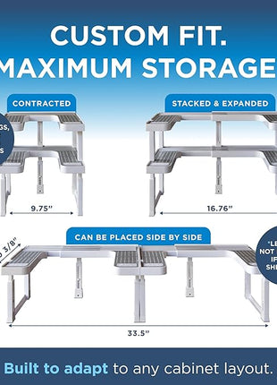 Spicy Shelf 3.0 - Expandable 2 Tiered Spice Rack Organizer for Cabinet & Pantry - Kitchen Seasoning Organizer - Cabinet Spice Racks for Inside Cabinets (Spicy Shelf Premium) - Home Organization