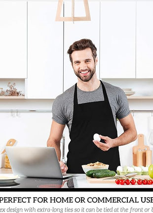 GREEN LIFESTYLE 120 Pack Bib Aprons - Unisex Machine Washable Kitchen BBQ Aprons Bulk (Pack of 120, No Pockets, Black)