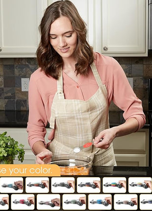 Spring Chef Stainless Steel Magnetic Measuring Spoons Set of 8 with Leveler, Nesting Metal Teaspoon & Tablespoon Measuring Spoons, Kitchen Gadgets for Baking & Cooking, Fits in Most Spice Jars - Neon