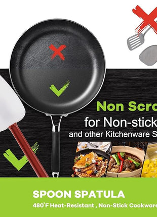 Silicone Rubber Spatula Set of 3, High Heat Set, Commercial Rubber Spatula (1 Spoonula + 2 Scrapers (9.5 Inches))