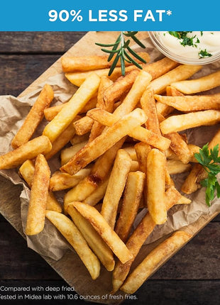 Midea Air Fryer 5.5 Quart with See-Thru Window, Heatexpress Rapid Air Technology, and 9 Preset Menus for Quick and Easy Meals