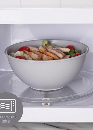 COOK WITH COLOR Plastic Nesting Mixing Bowls Set - 12 Piece includes 6 Prep Bowls and 6 Lids, Microwave Safe (Gray Ombre)