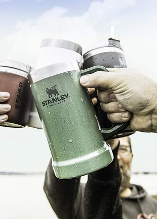 Stanley Stay-Chill Beer Stein 24 oz | Heavy Duty Big Grip Handle | Beer Tumbler Drink Cup, Holds 2 Cans | Insulated Stainless Steel Party Mug | BPA-Free