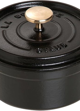 Staub 1101225 Round Cocotte Pot, 12 cm, Matt Black