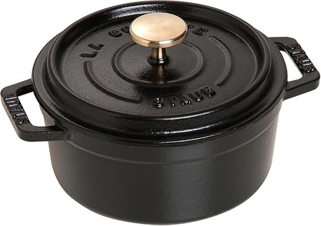 Staub 1101225 Round Cocotte Pot, 12 cm, Matt Black