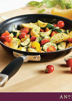 Anolon Advanced Home Hard Anodized Nonstick Skillet, 10.25 Inch – 10 Inch Fry Pan, Non Stick Saute Pan, Durable Cooking Skillet - Onyx